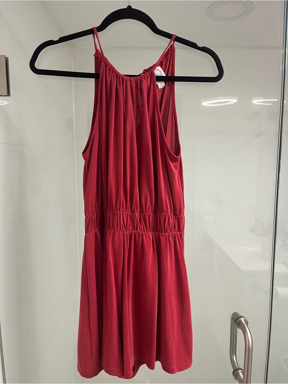 Rusty Red Halter Romper